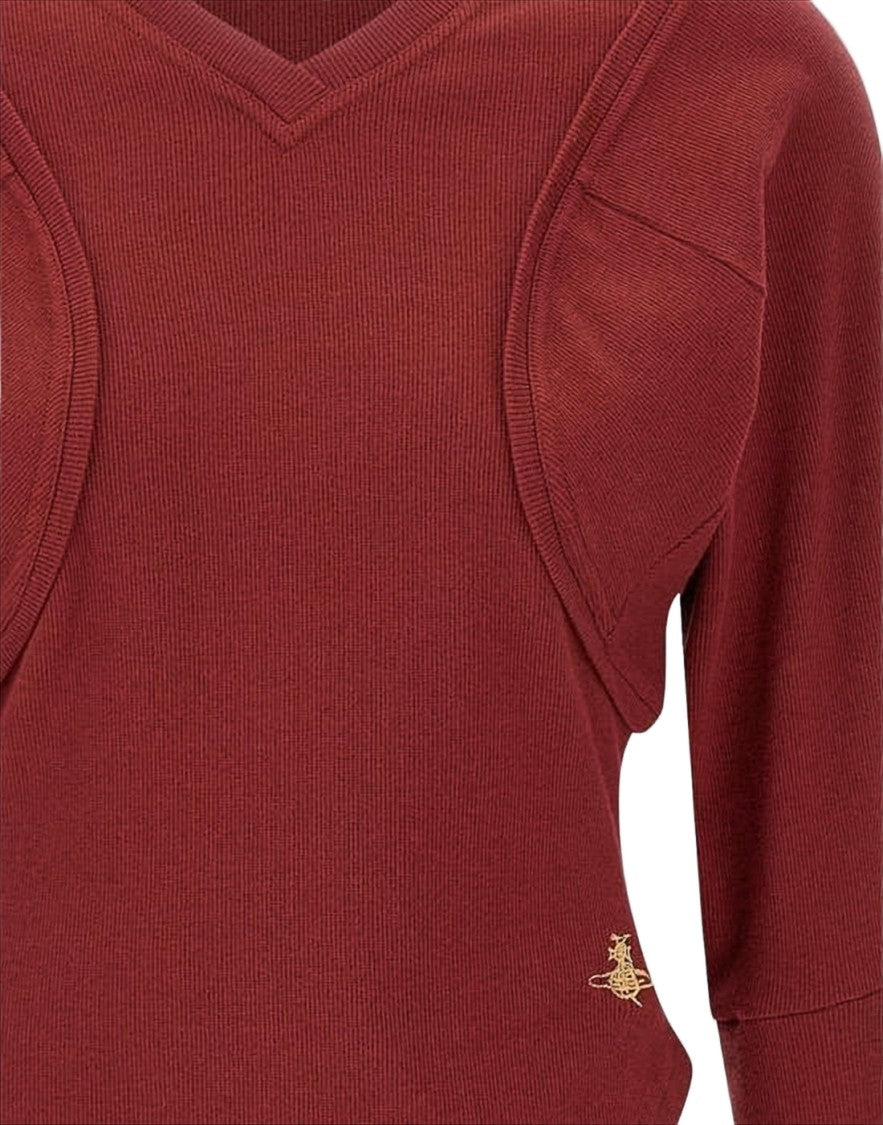 Vivienne Westwood Fitted Ribbed Long-Sleeve Top With Structured Panels