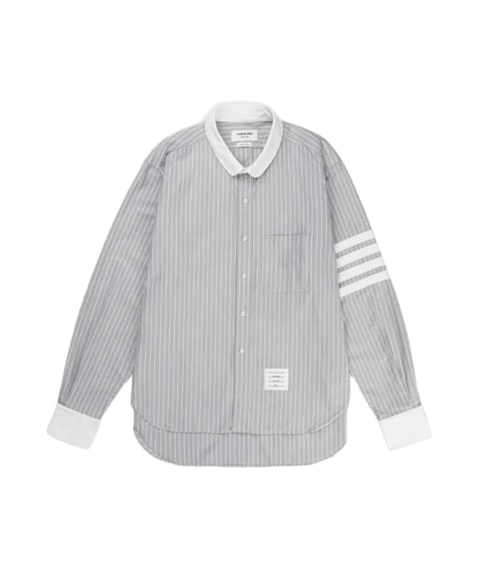 Thom Browne Long-Sleeve Grey Shirt With Pinstripes