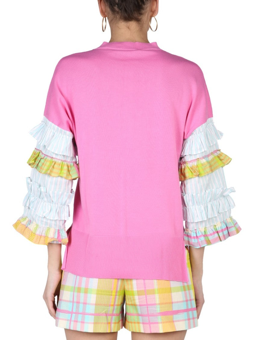 Boutique Moschino Ruffles Jersey Sweater
