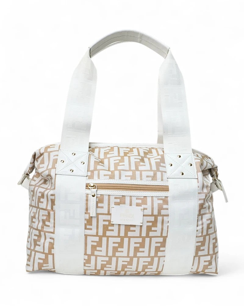 Fendi Vertical Shopper Ff Nylon Beige