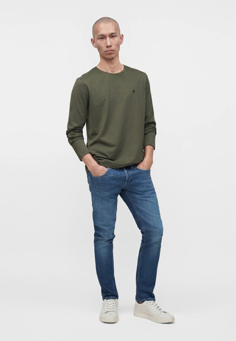 Dondup Classic Slim-Fit Medium Blue Distressed Jeans