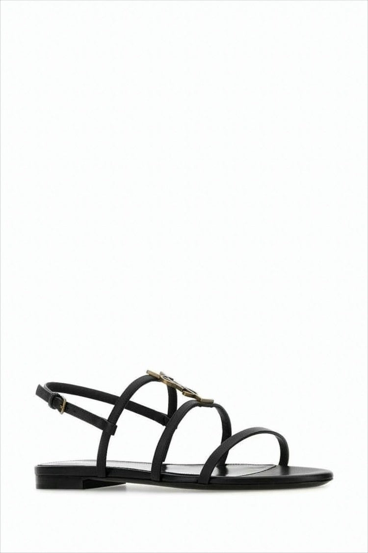 Saint Laurent Black Leather Sandals