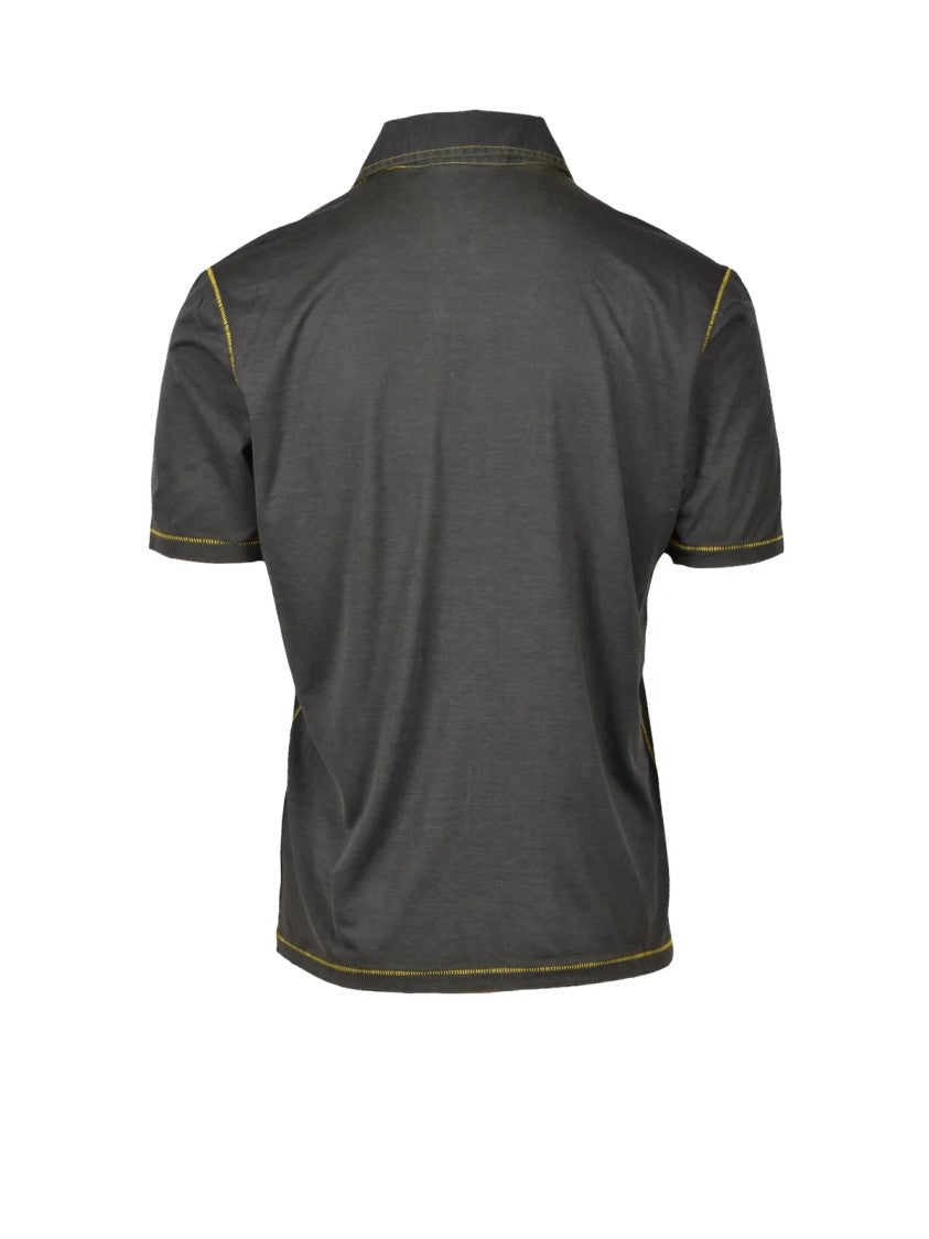 Laboratorio 38 Green Contrast Detailing Cotton Polo Shirt