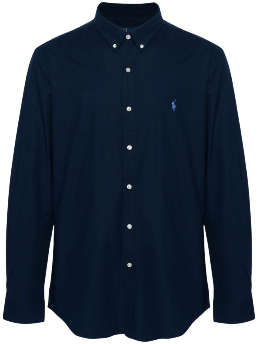 Polo Ralph Lauren Tailored Blue Shirt With Button-Down Collar