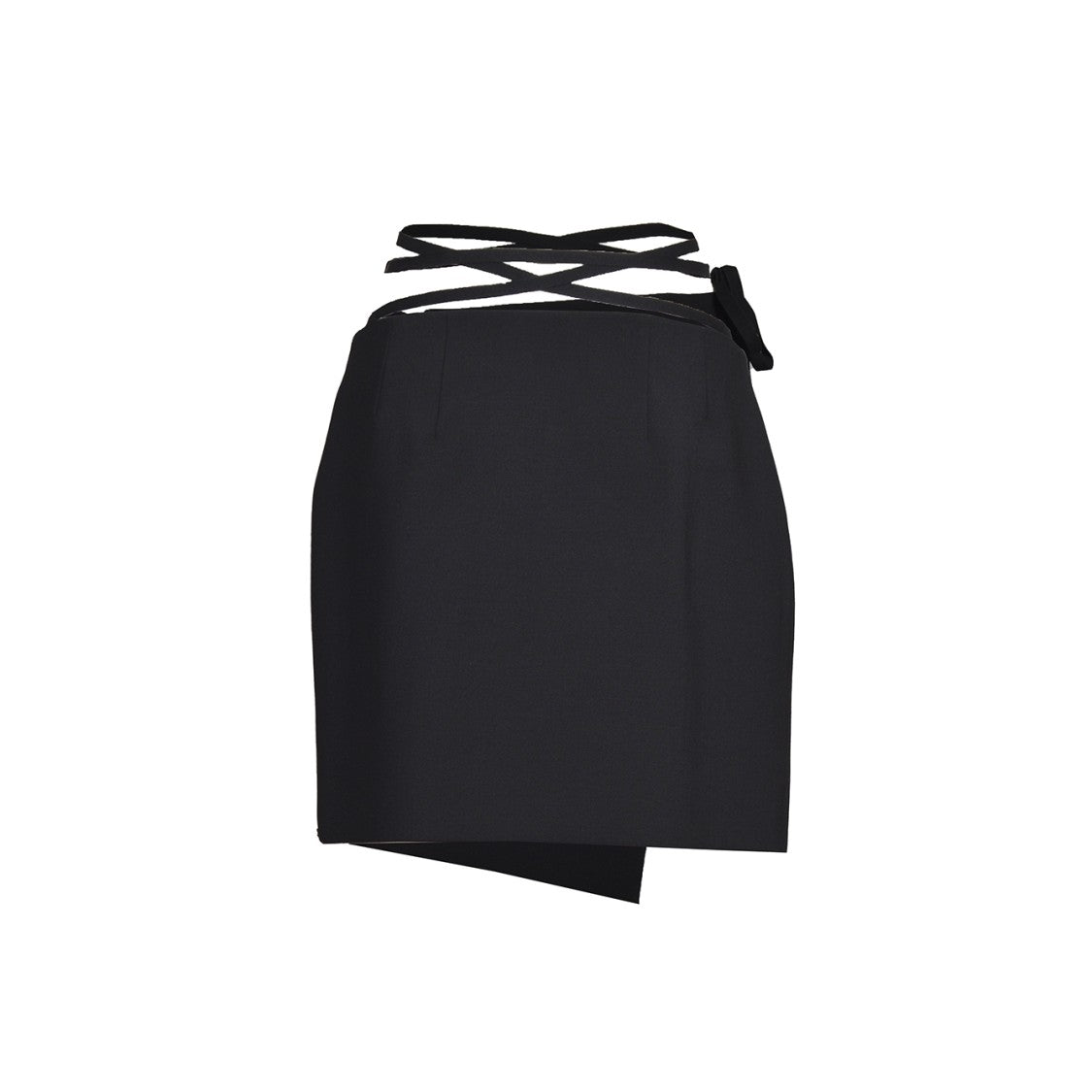 Sportmax Asymmetrical Black Mini Wrap Skirt