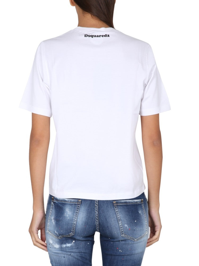 Dsquared2 Relaxed Fit T-Shirt With Bold Logo Print