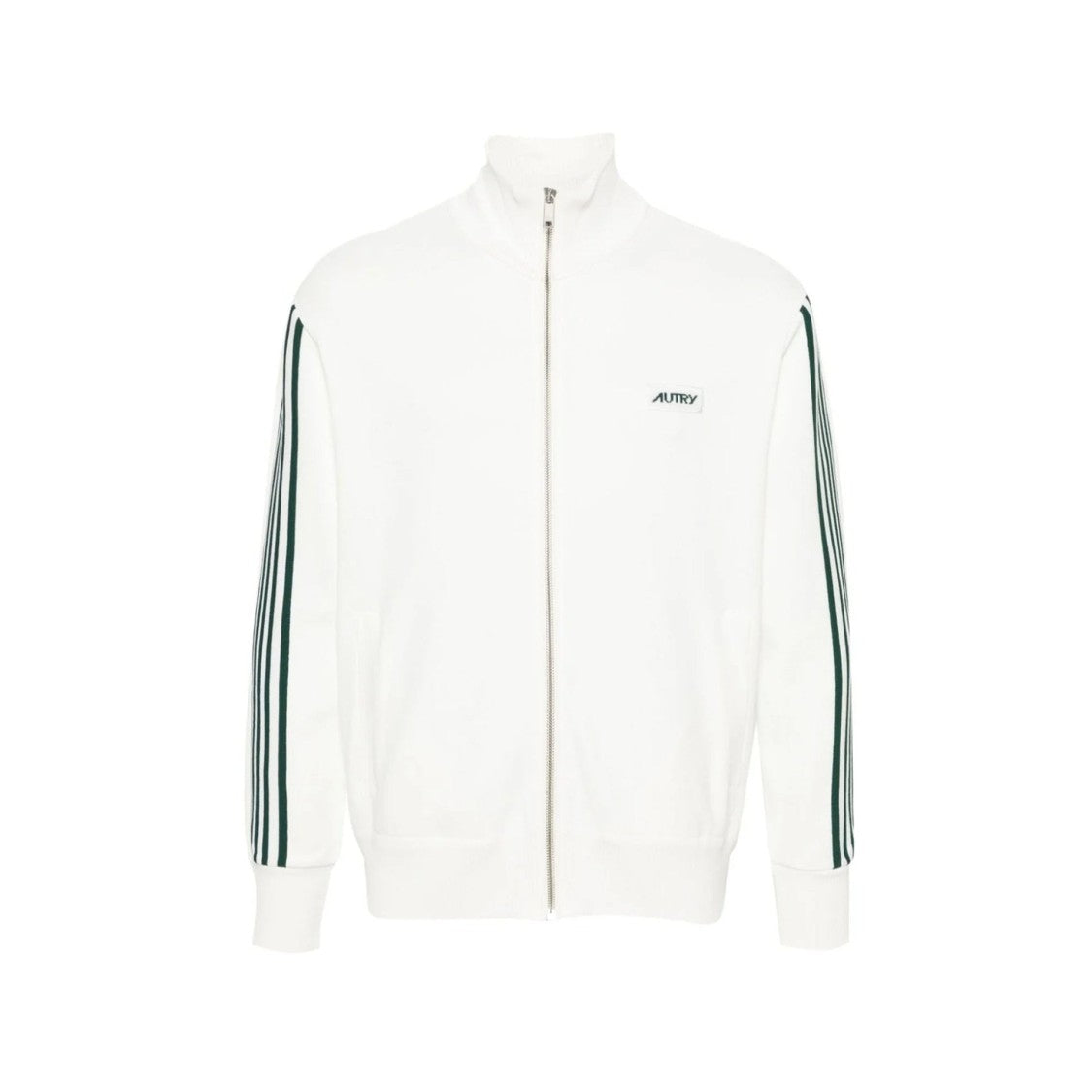 Autry Minimalist Logo Jacket With Ribbed Cuffs And High Collar