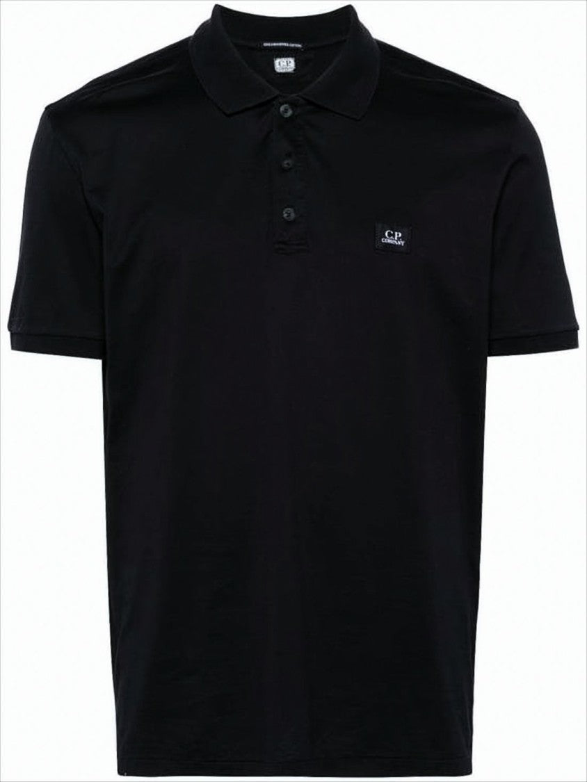 C.P. Company Short-Sleeve Black Polo Shirt With Traditional Collar