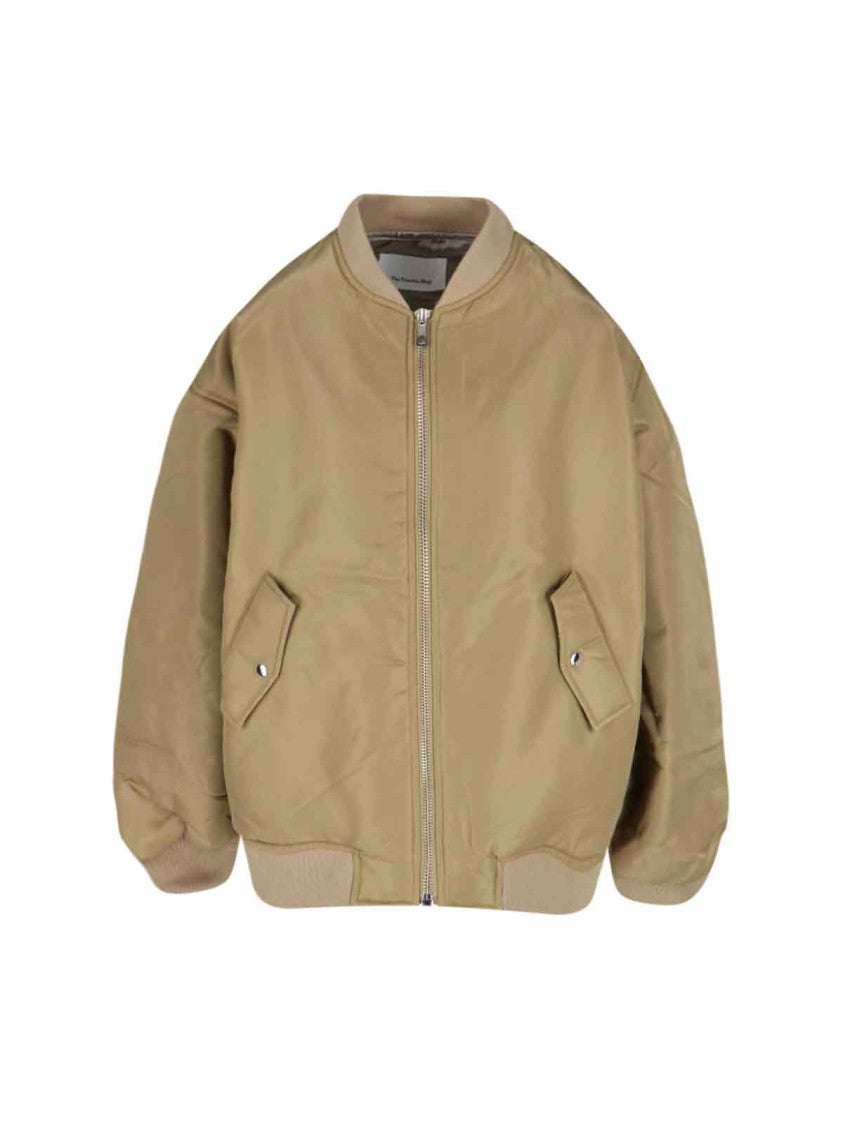 The Frankie Shop Padded Bomber Jacket With Zip Closure And Ribbed Finishes