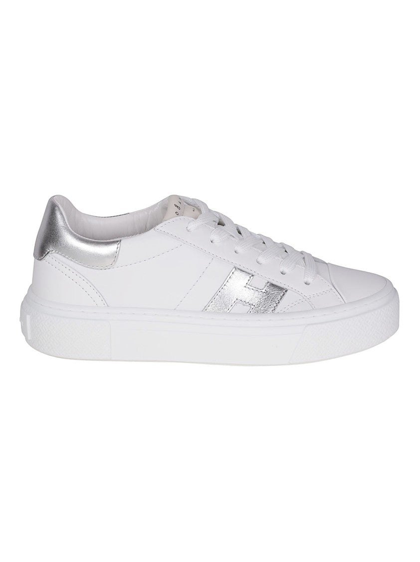 Hogan H705 Low Top White Metallic Sneakers