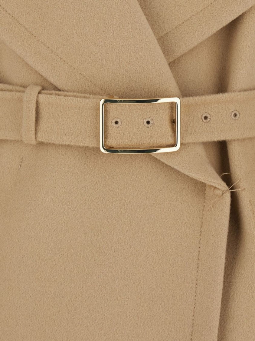 Sportmax Belted Short Coat With Wide Lapel