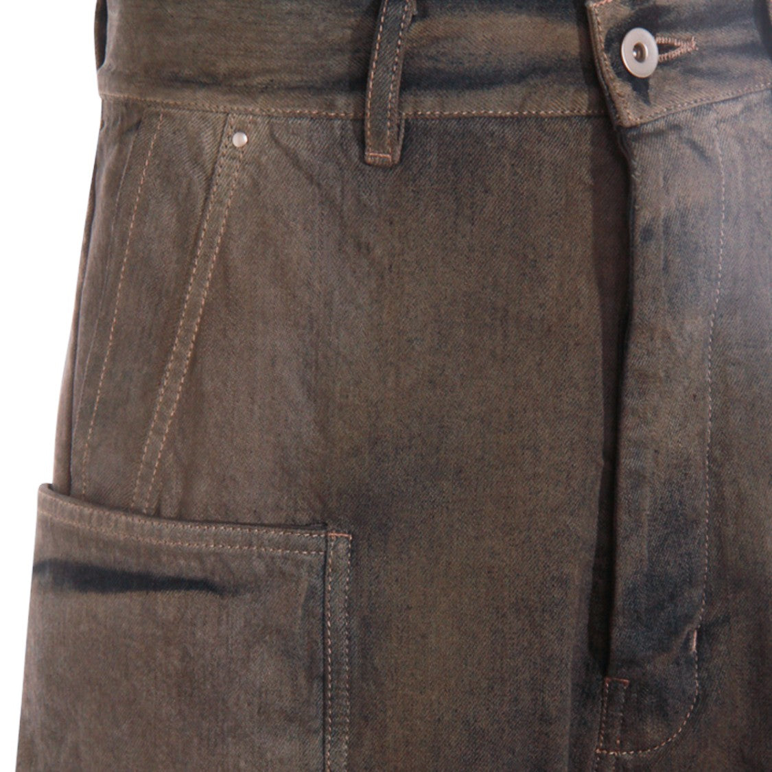 Rick Owens Dark Grey Cotton Stefan Cargo Jeans