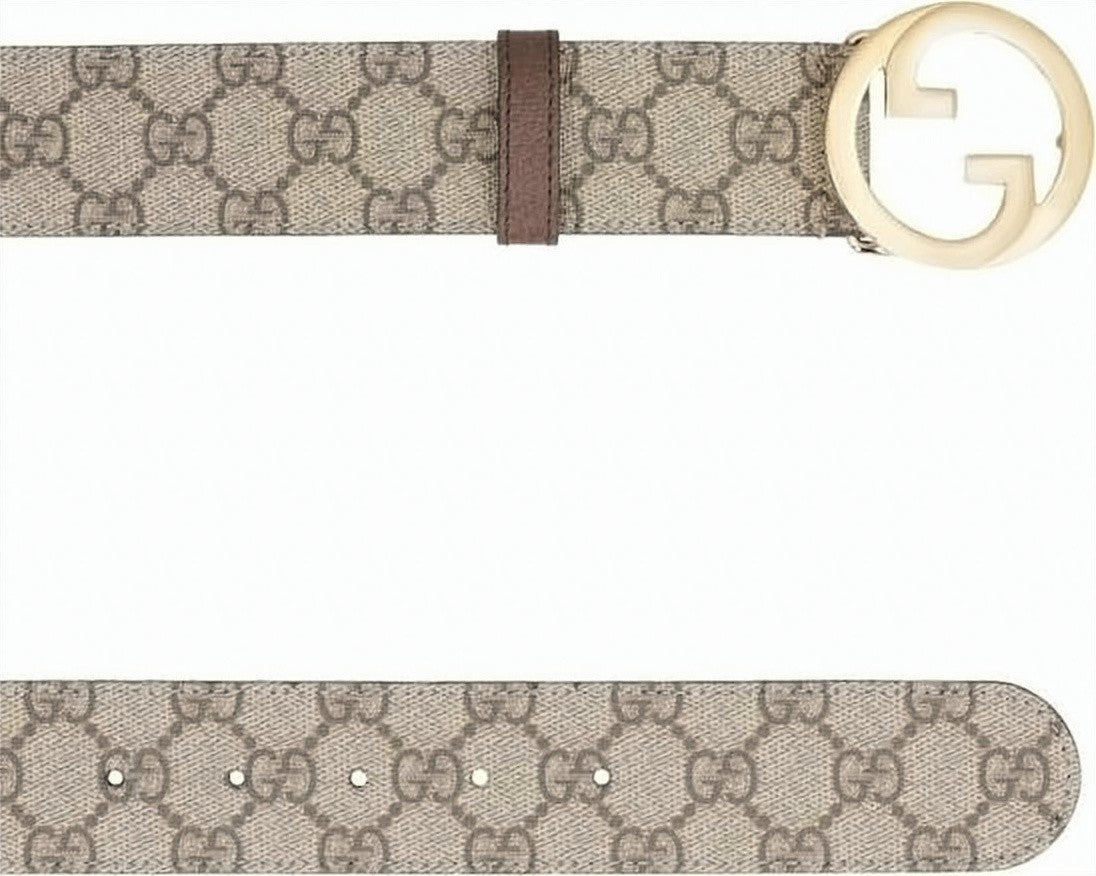 Gucci Canvas Strap Belt With Monogram Pattern