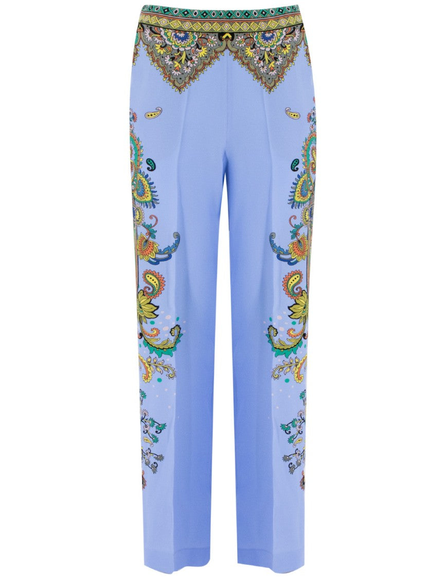 Etro Silk Trousers With Paisley Print And