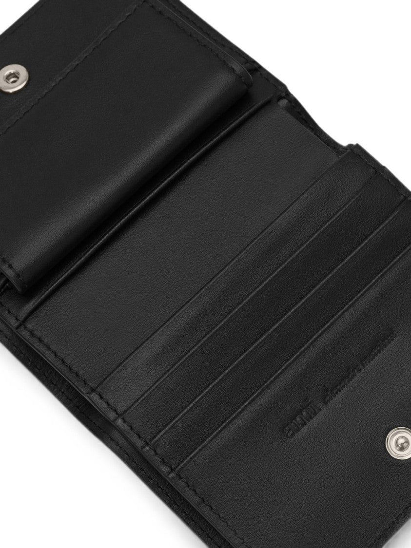 Ami Paris Rectangular Embossed Logo Silk-Nylon Wallet