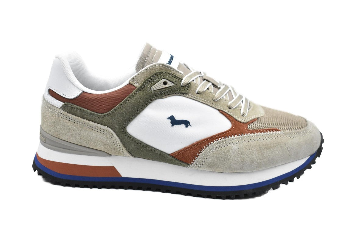 Harmont & Blaine Beige Low-Top Sneakers With Suede And Mesh Detailing