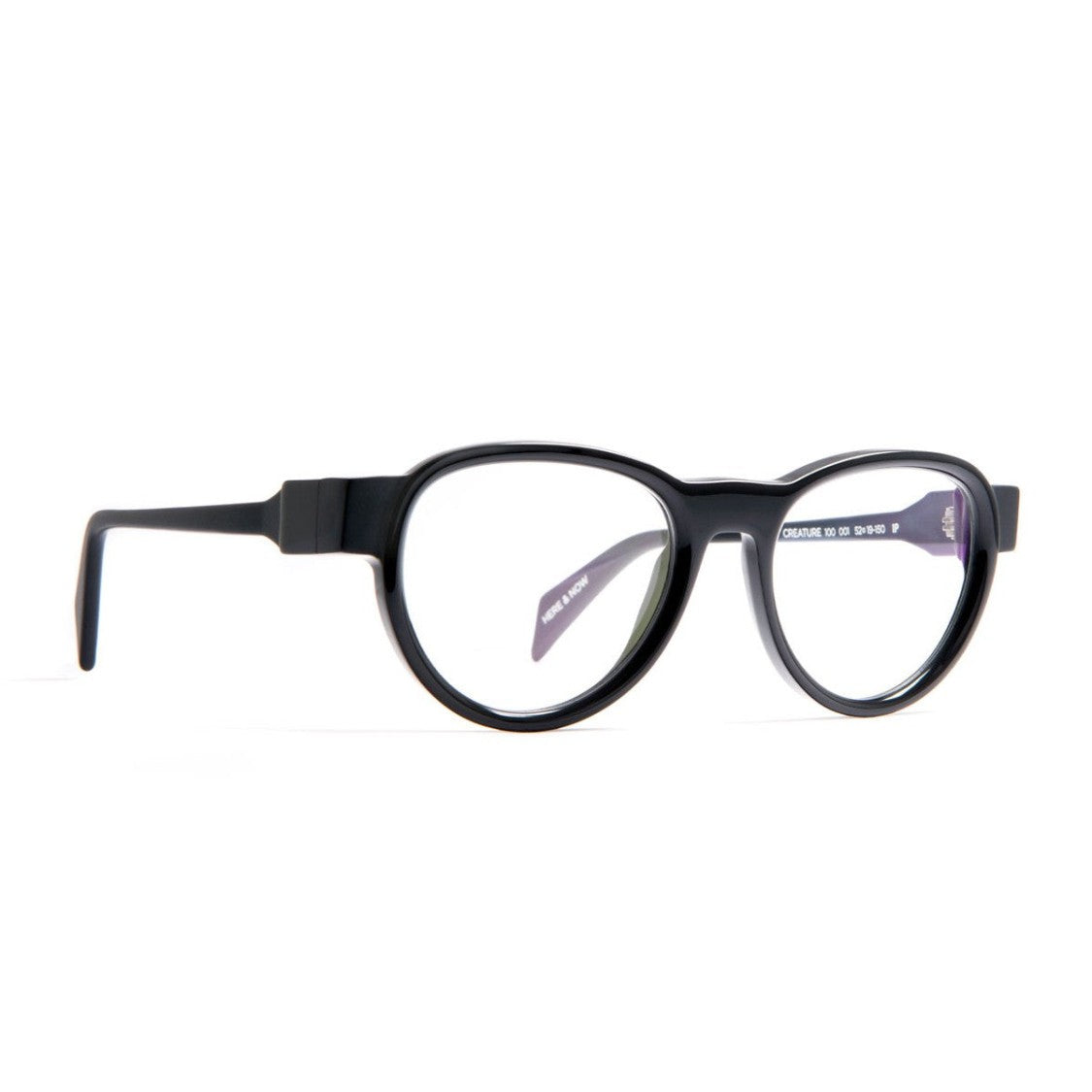 Siens Black Creature 100 Celluloid Oval Sunglasses