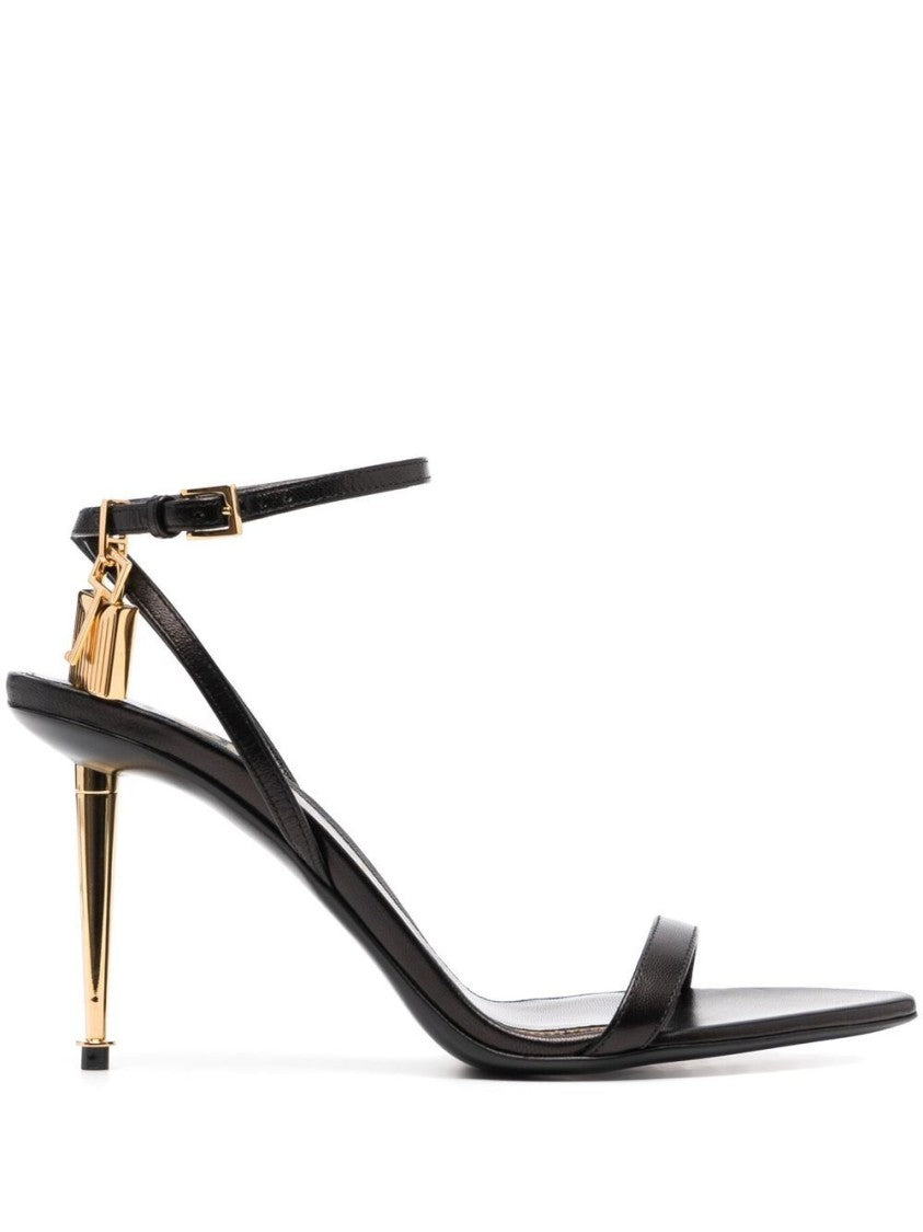 Tom Ford Striking Black Sandals With Delicate Ankle Strap