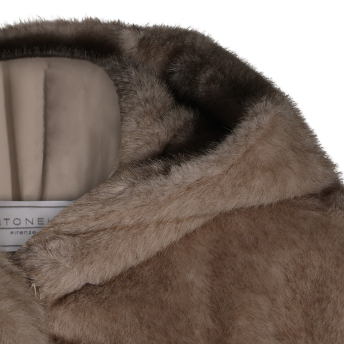 Antonelli Firenze Plush Hooded Elasticized Faux Fur Coat