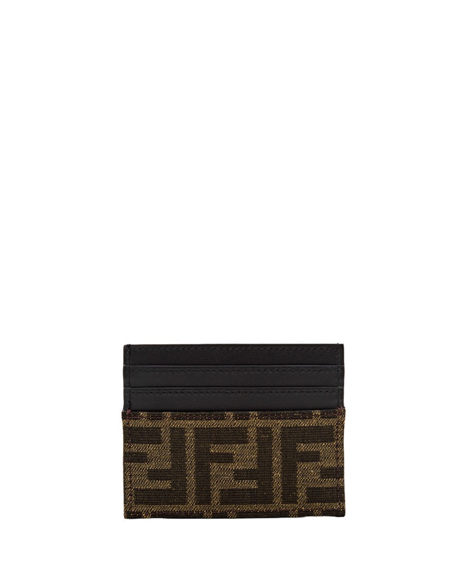 Fendi Jacquard Card Holder With Geometric Pattern