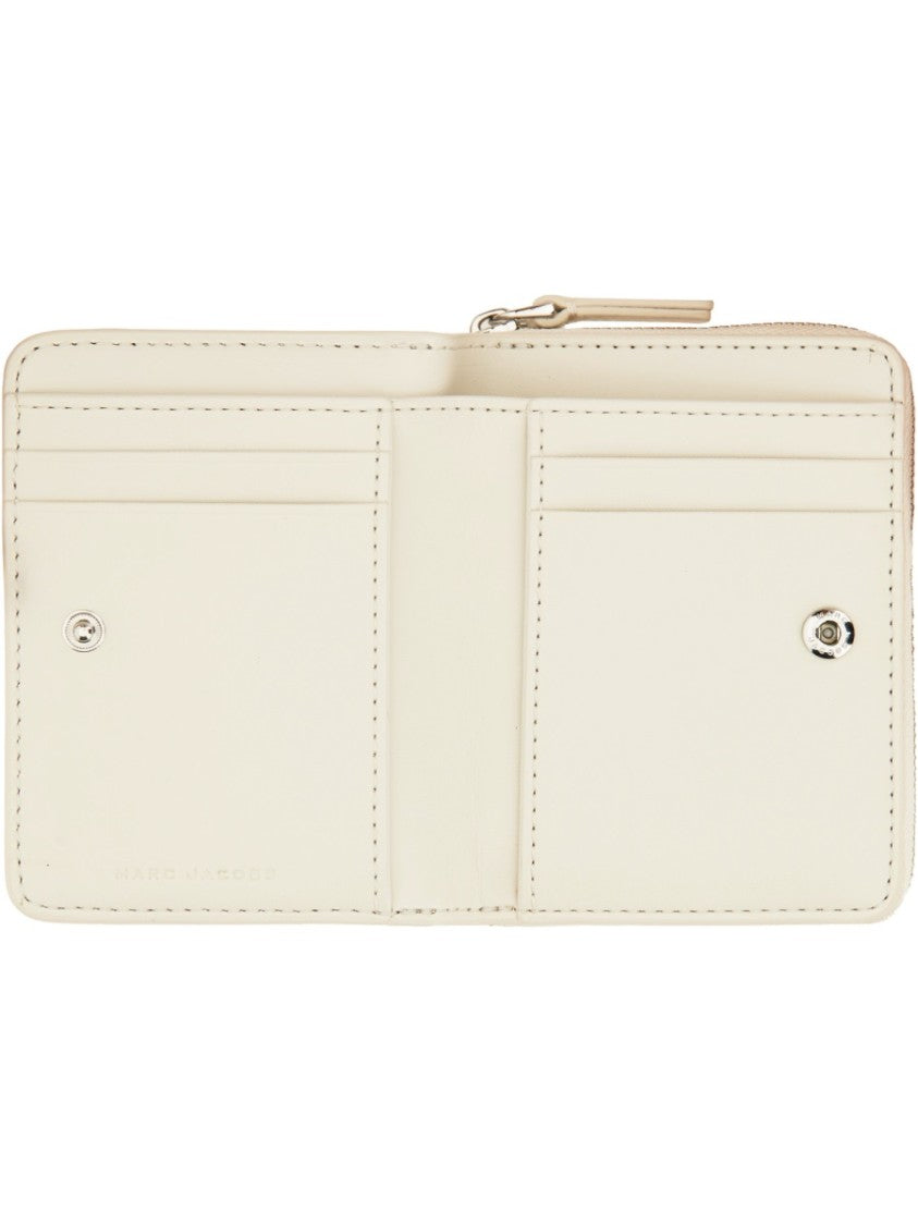 Marc Jacobs Black Smooth Leather Zip Around Mini Wallet