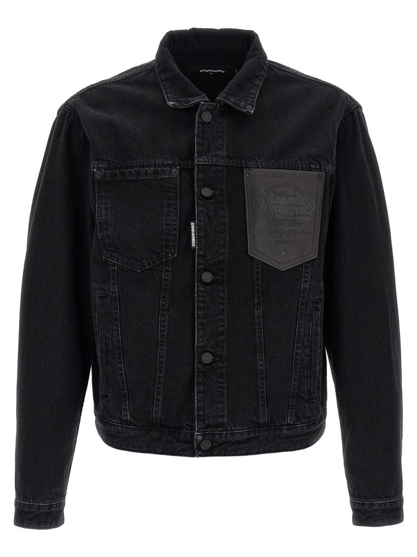 Dsquared2 Structured Black Denim Jacket