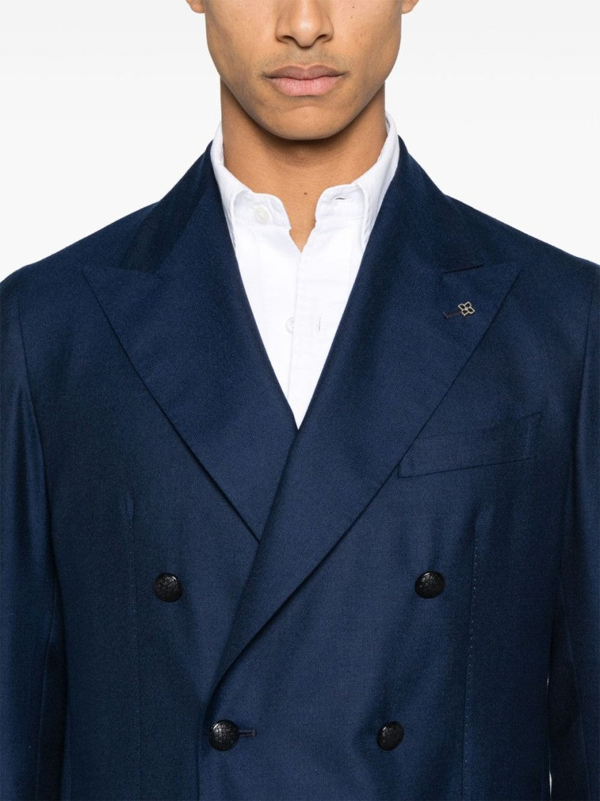 Tagliatore Montecarlo Navy Blue Double-Breasted Jacket