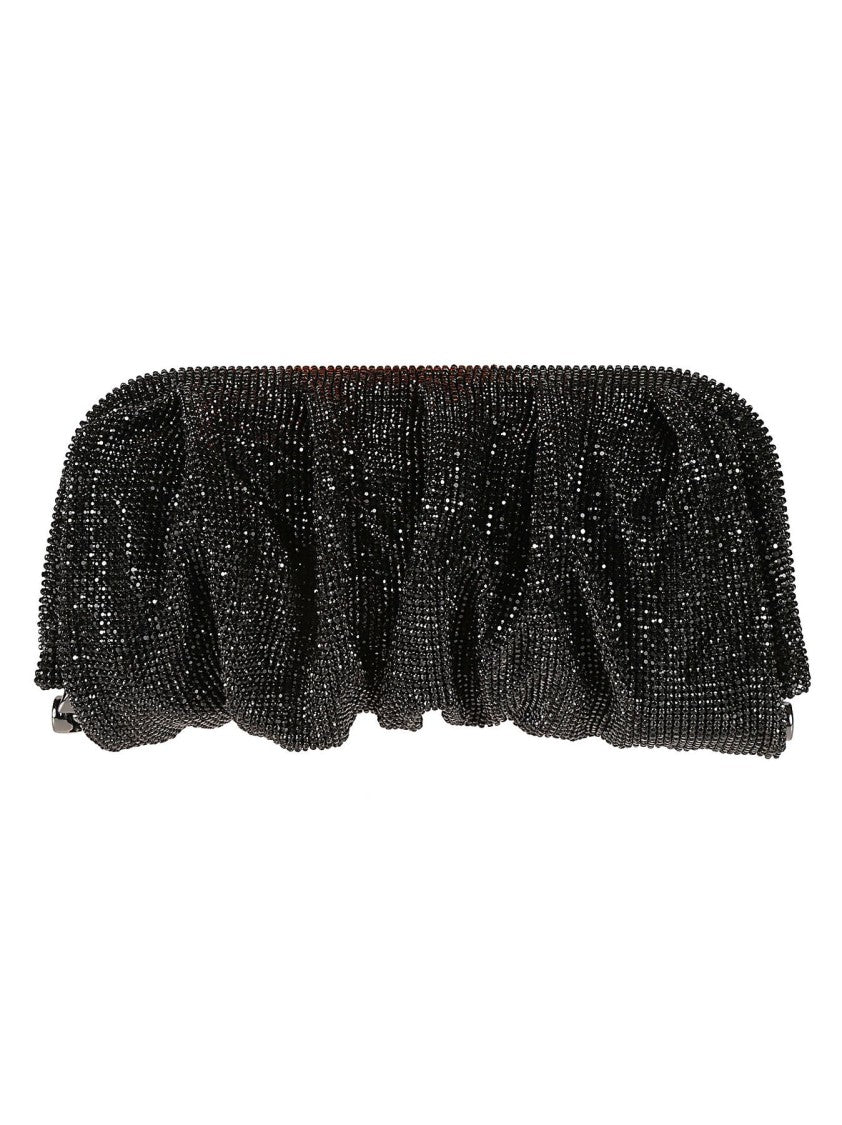 Benedetta Bruzziches Textured Jet Black Clutch Bag
