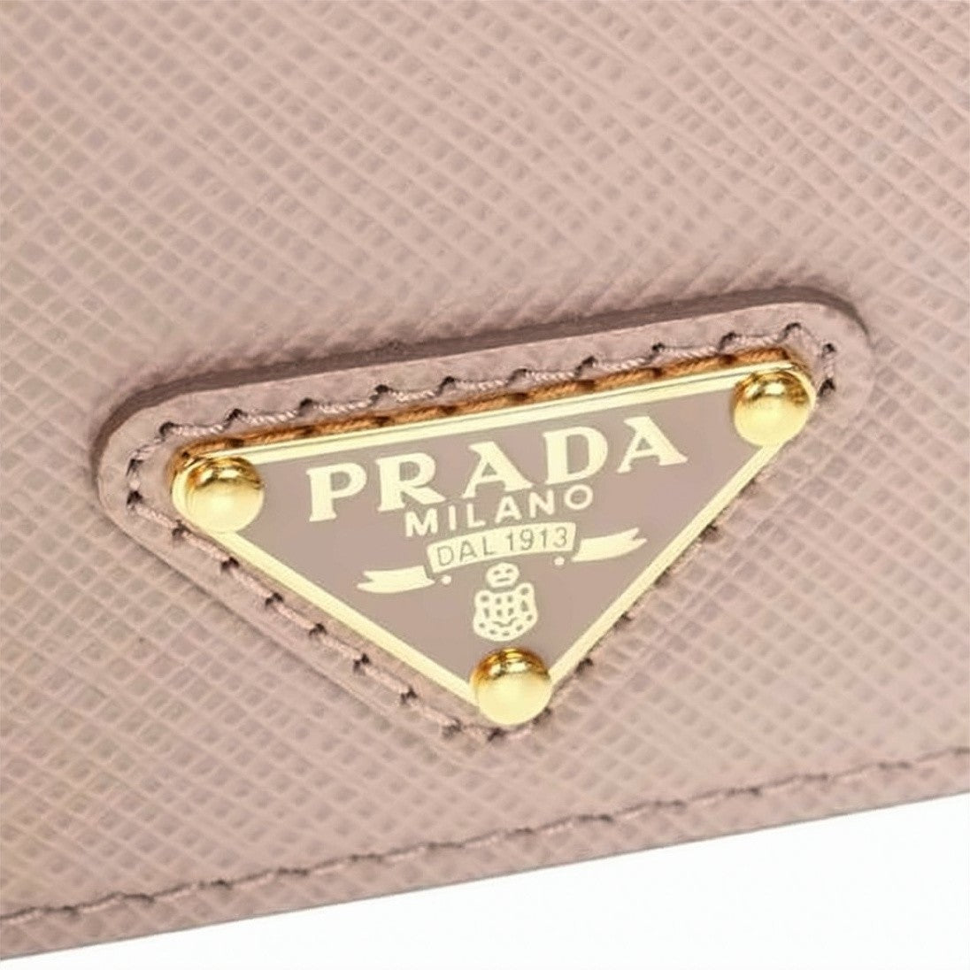 Prada Textured Cowhide Leather Cardholder With Gold-Tone Logo