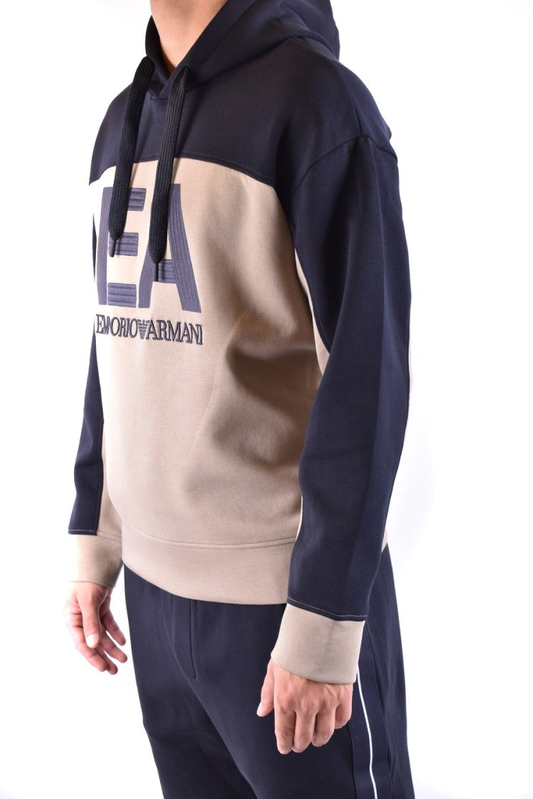 Emporio Armani Two-Tone Sweatshirt With Embroidered Logo