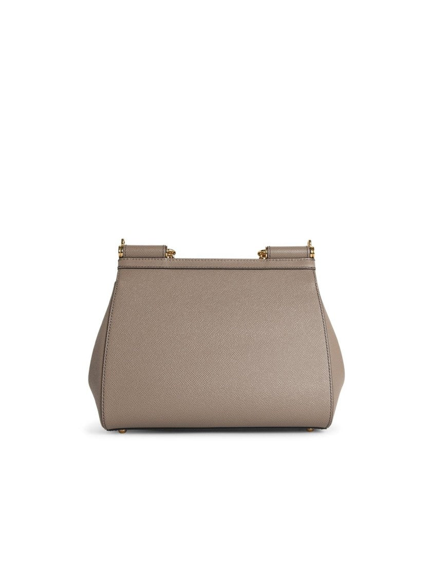 Dolce & Gabbana Large 'Sicily' Handbag In Light Mud Calf Leather