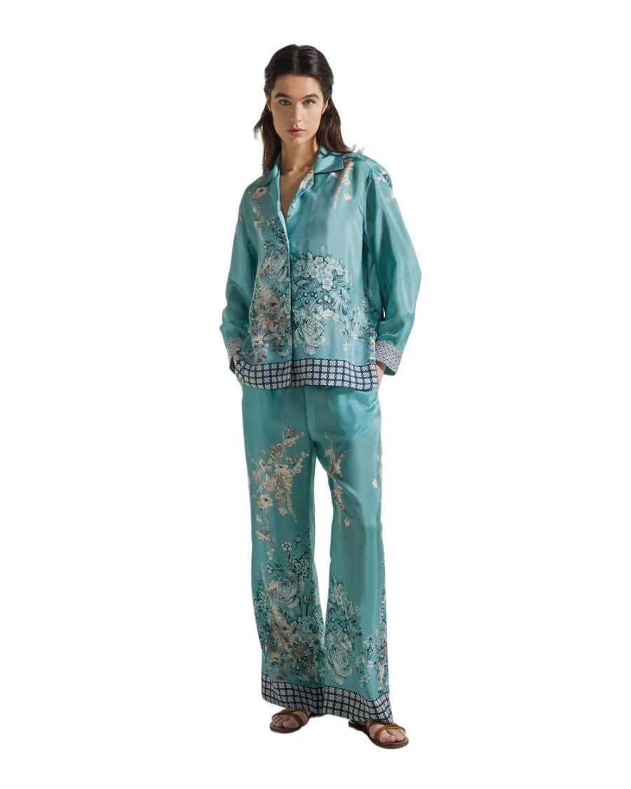 Seventy Floral Print Silk Twill Shirt Jacket