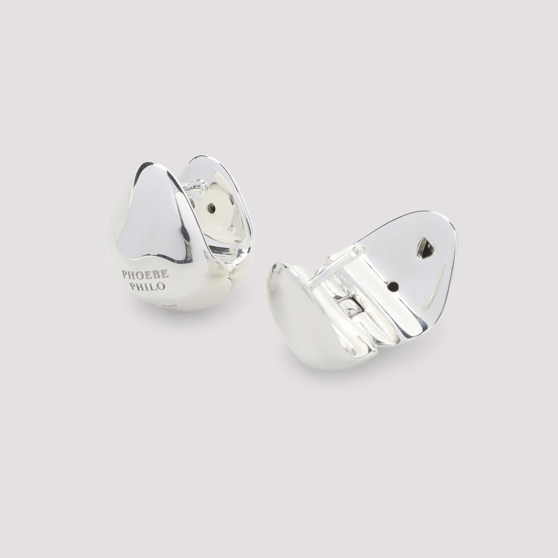 Phoebe Philo Pebble-Studded Sterling Silver Earrings With Engraved Detail