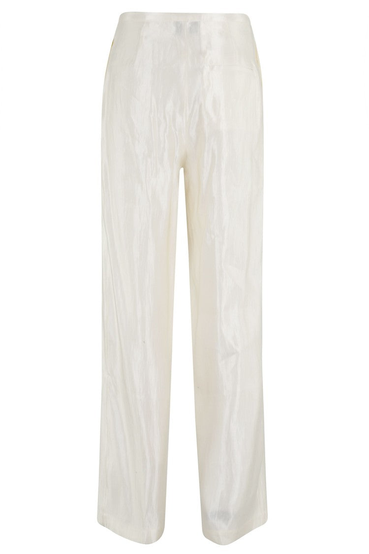 Loulou De Saison Ivory Straight-Leg Tailored Trousers With Flush Pockets