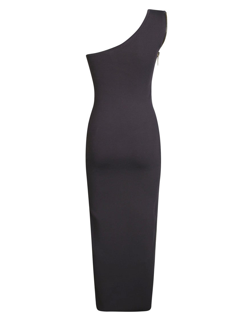 Elisabetta Franchi One-Shoulder Form-Fitting Midi Dress
