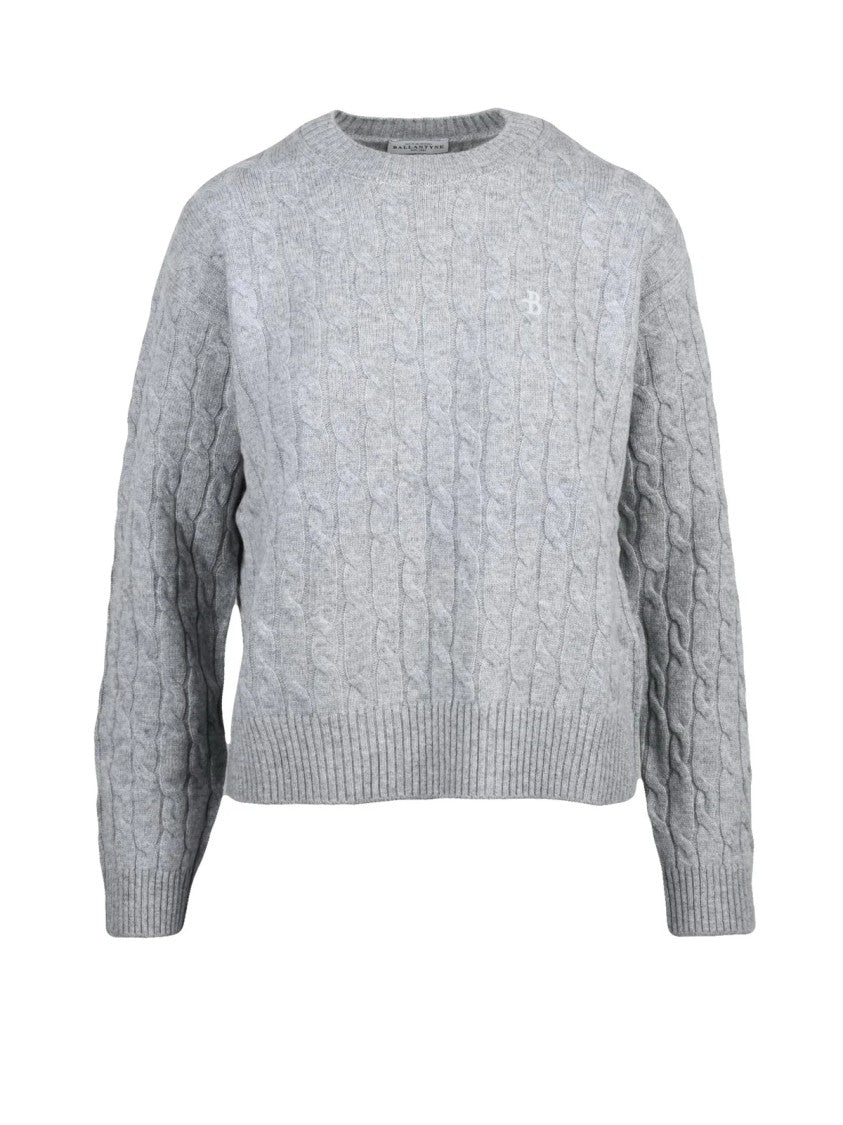 Ballantyne Cable Knit Pullover Sweater With Classic Crewneck Design