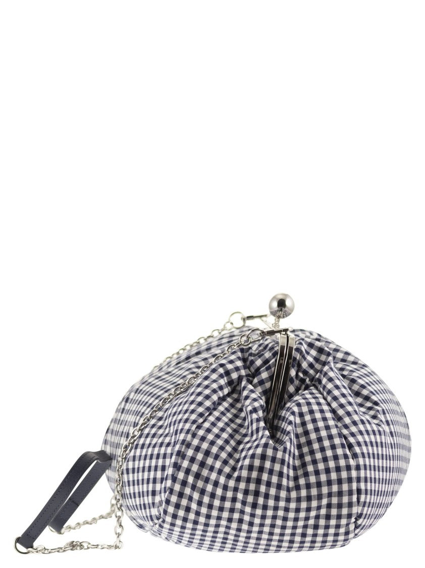 Max Mara Large Vichy Pattern Cotton Bag With Straps