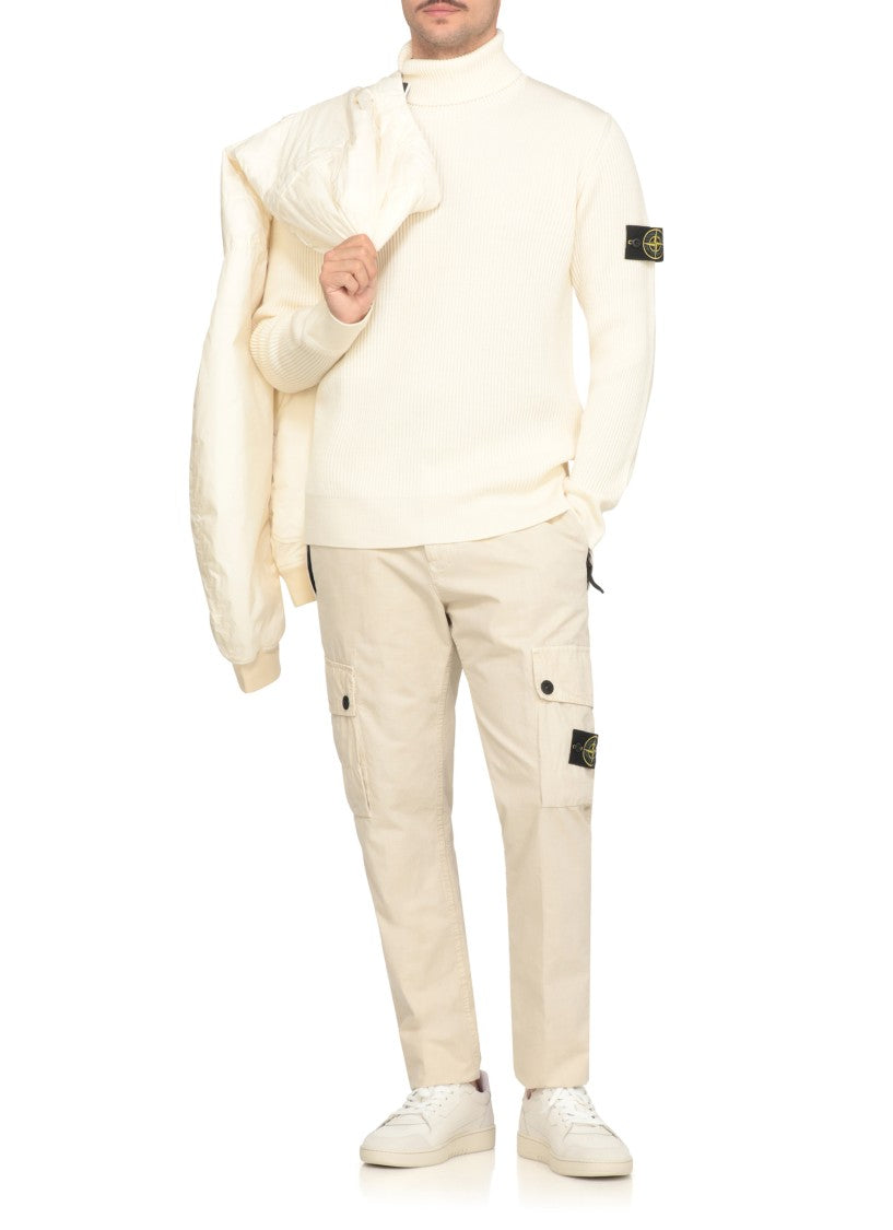 Stone Island Ivory Wool Sweater