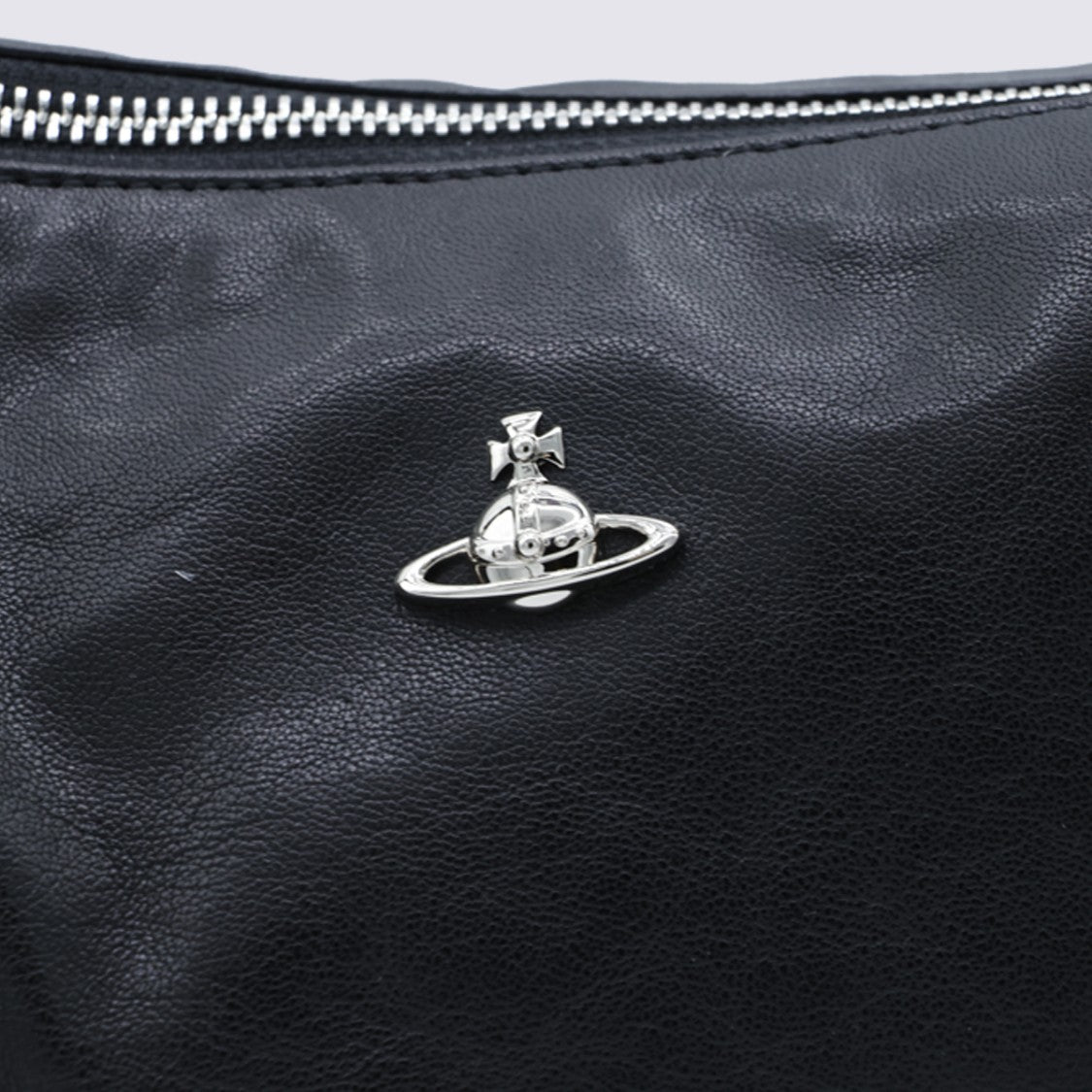 Vivienne Westwood Rectangular Shoulder Bag With Silver Emblem And Adjustable Strap