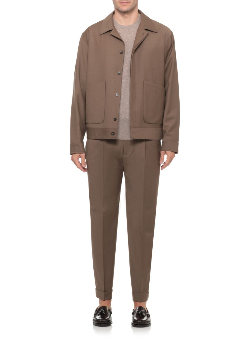 Devore Boxy Wool Jacket With Classic Collar And Concealed Fastening