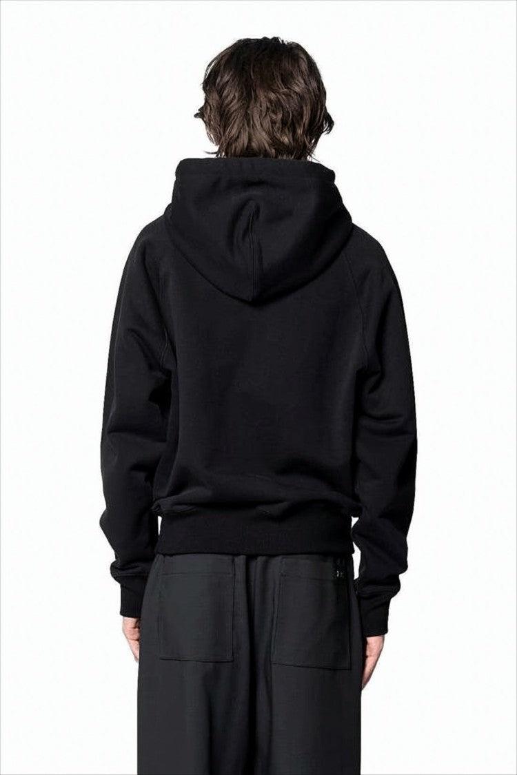 Ami Classic Black Zip-Up Hoodie With Drawstring Hood