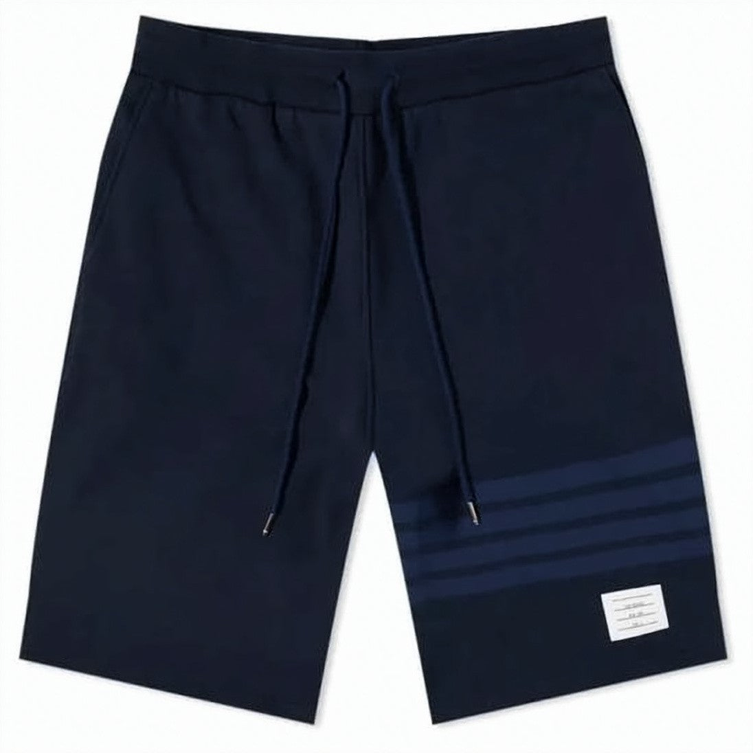 Thom Browne Minimalist Blue Cotton Training Shorts With Drawstring Waistband