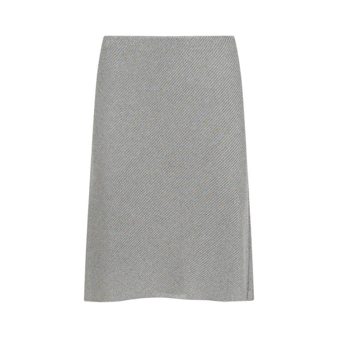 Miu Miu Mother-Of-Pearl Metallic Mini Skirt With Logo Detail