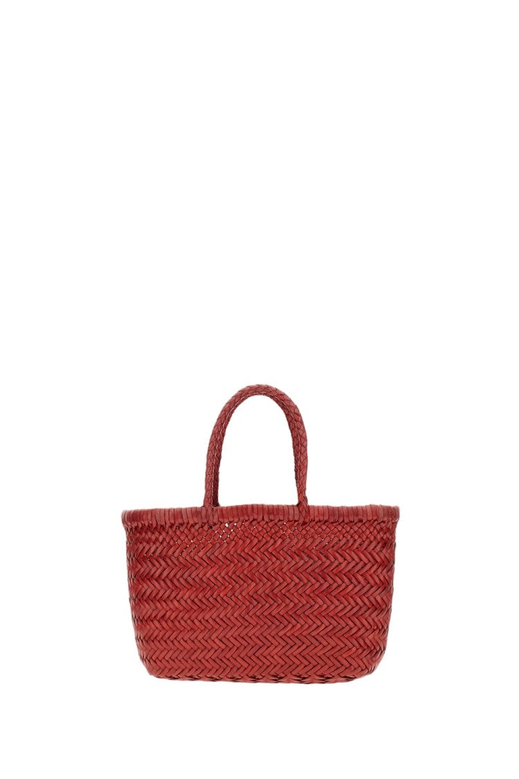 Dragon Diffusion Hand-Woven Buffalo Leather Mini Flat Basket 'Gora'
