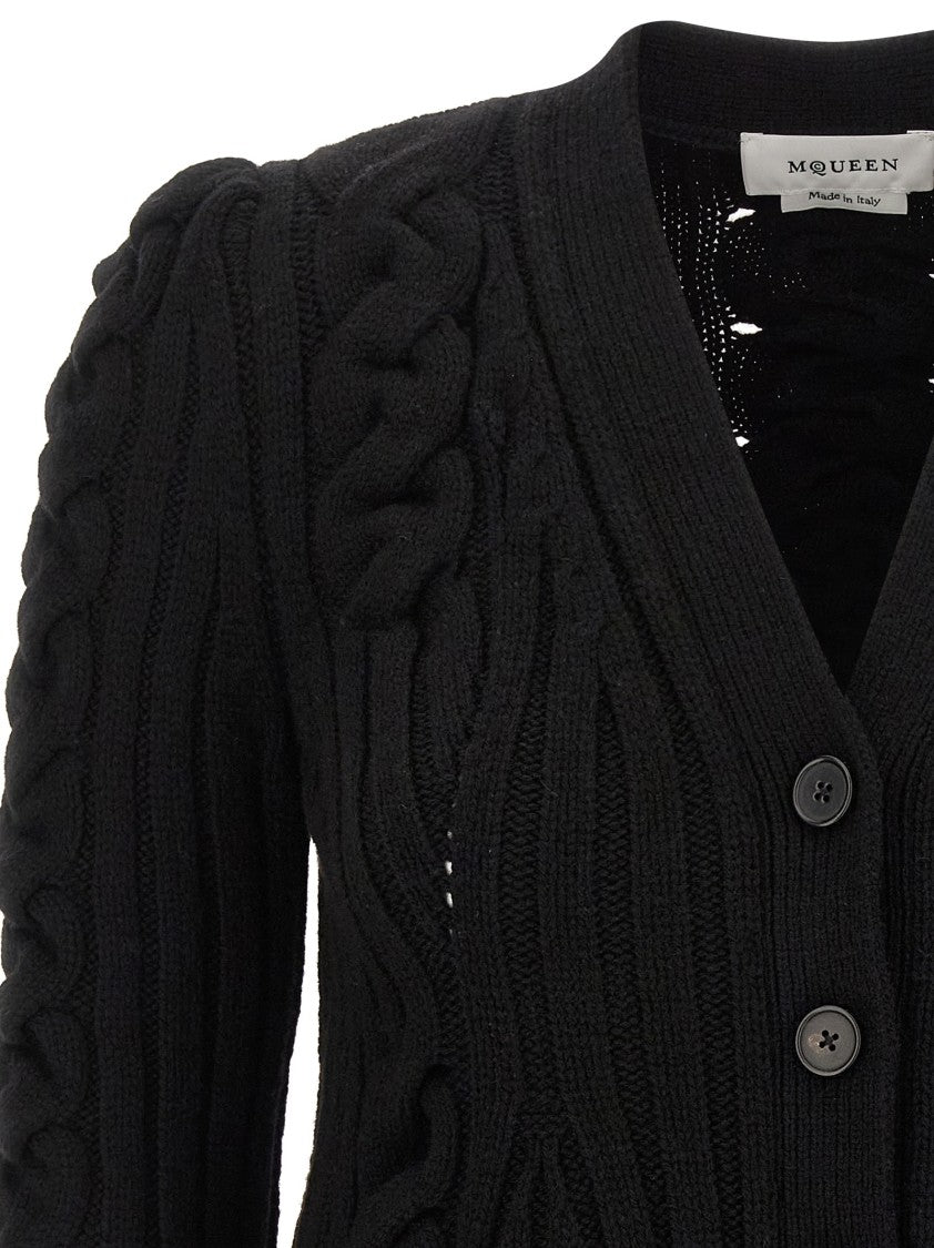 Mcqueen Braided Wool Cardigan