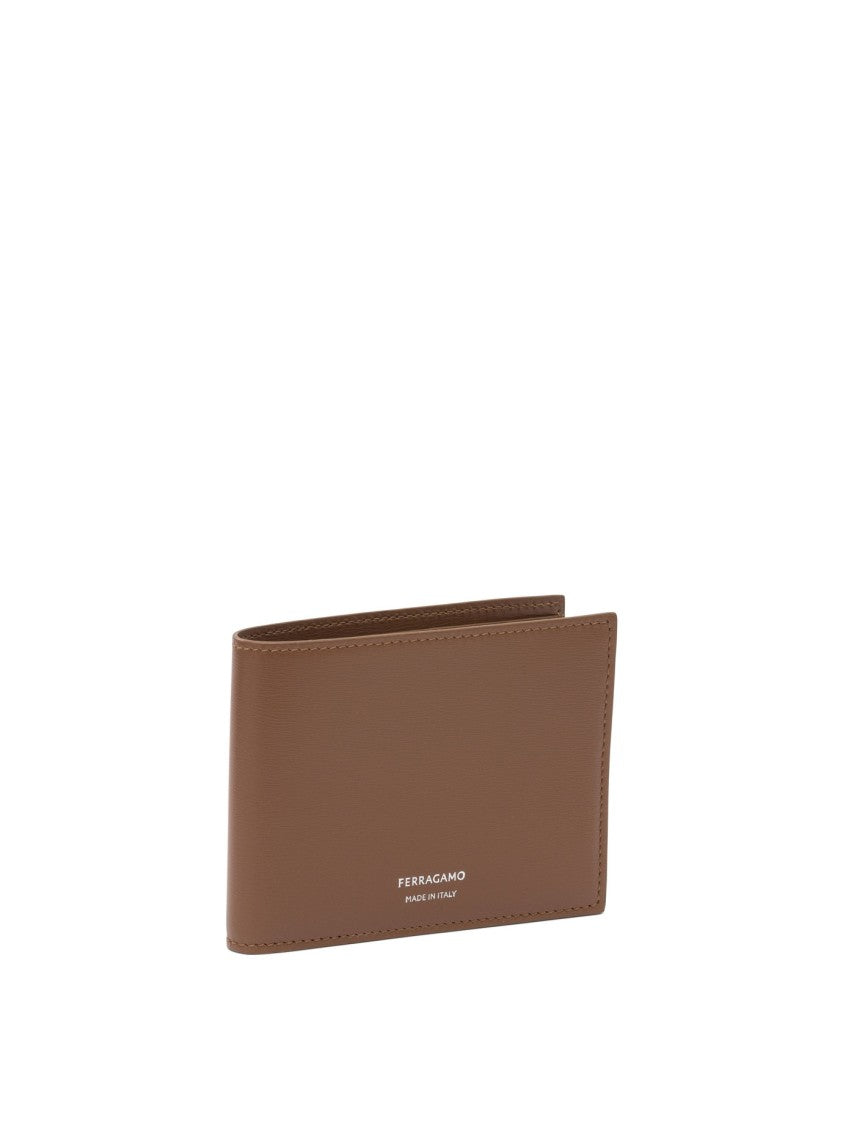 Ferragamo Calf Leather Wallet With Refined Stitching