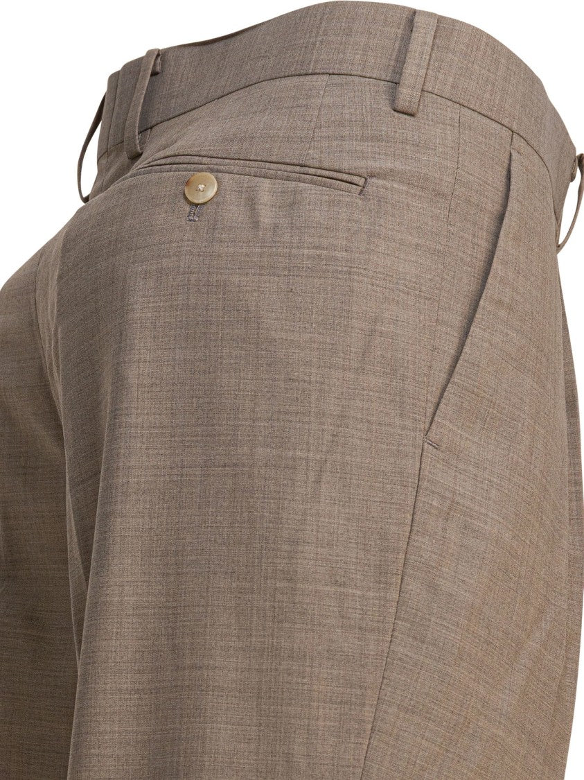 Auralee Tapered Wool Pants With Pleated Structure