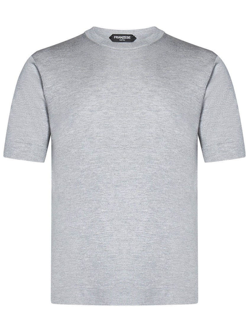 Franzese Collection Granite-Textured Silk And Cashmere T-Shirt