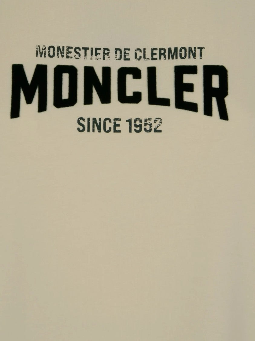 Moncler Beige Vintage Print Cotton T-Shirt