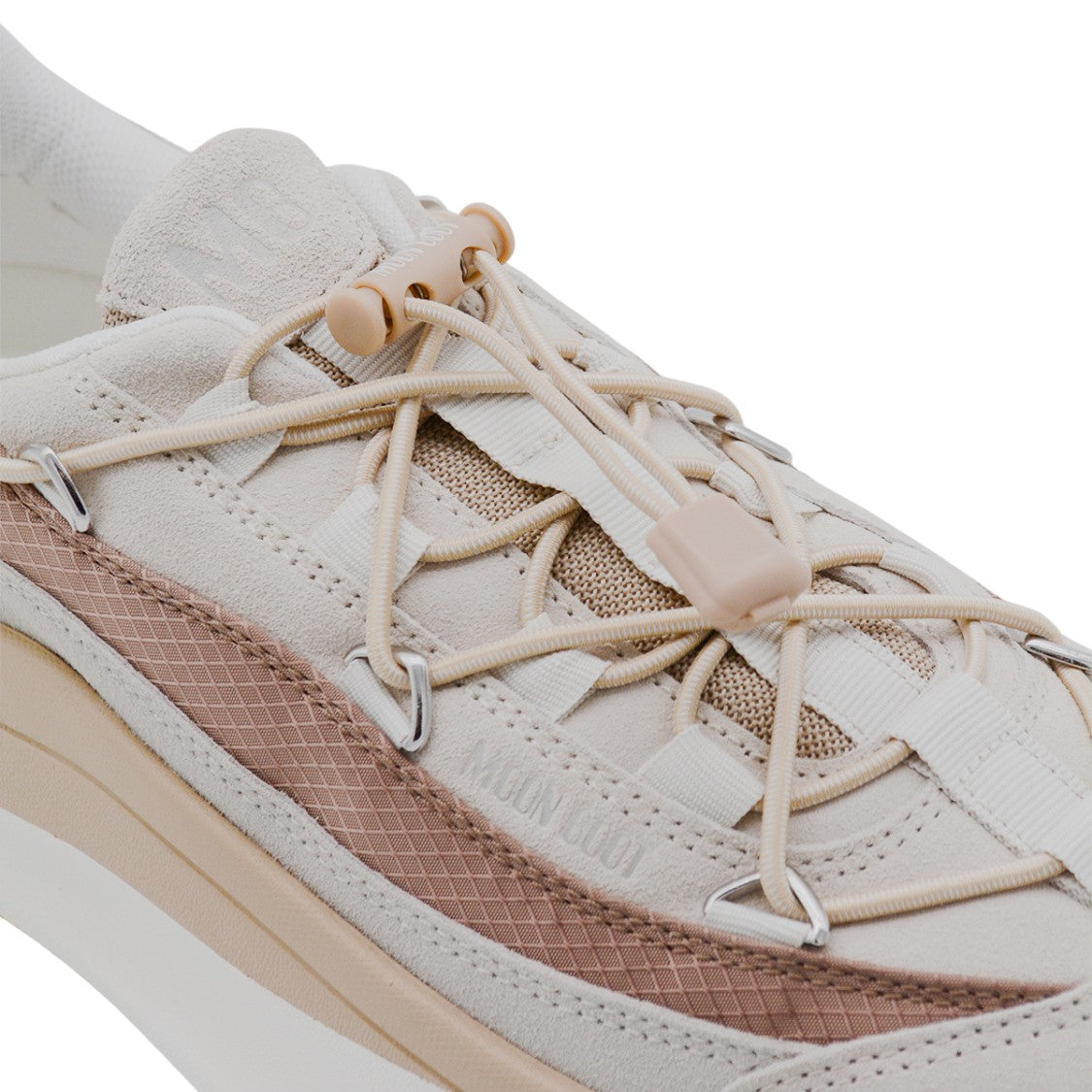 Moon Boot Sneakers With Sculpted Beige And White Design